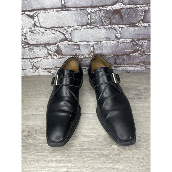 Magnanni Black Leather Buckle Monk Strap Loafers Dress Shoes Men Sz 9.5M US/43EU - Picture 2 of 16